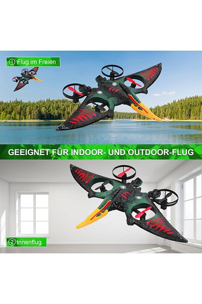 AWH RC Aeroplane, 2.4GHz Remote Controlled Quadcopter, USB Charging, Green, for All Ages