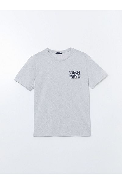 LC Waikiki New Season Crew Neck εμπριμέ χτενισμένο βαμβακερό ανδρικό Tisort - S5JI74Z8