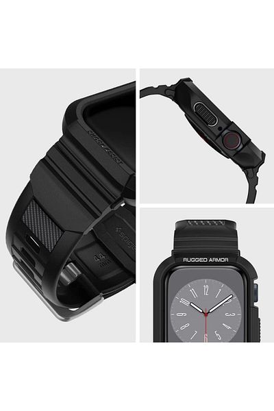 Spigen Rugged Armor Pro - Apple Watch Case with Strap, compatible with Series 9/8/SE2/7/6/SE/5/4 45mm/44mm