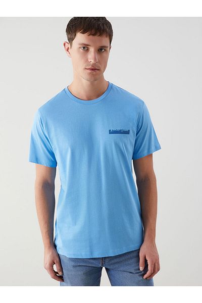 LC Waikiki Tricou pentru bărbați din bumbac pieptănat cu mânecă scurtă cu decolteu și imprimeu de sezon nou - S5KU26Z8
