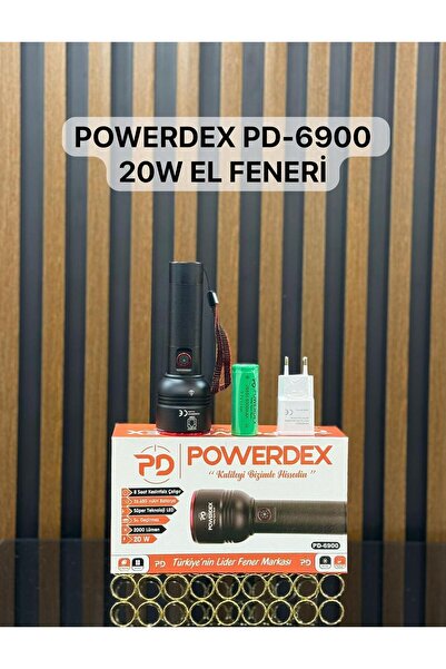 powerdex Pd-6900 Zoomlu Şarjlı El Feneri 20w 2000 Lümen