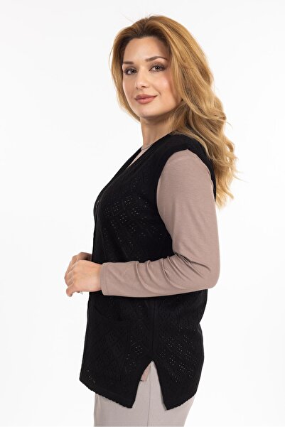 Mutlu City Women's Middle-Aged and Above Mercerized Pocket Buttoned Rolax Mother Vest 750