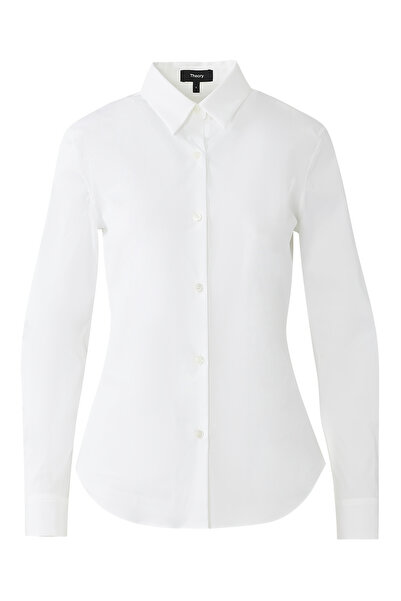 THEORY Stylish Cotton Blend Blouse