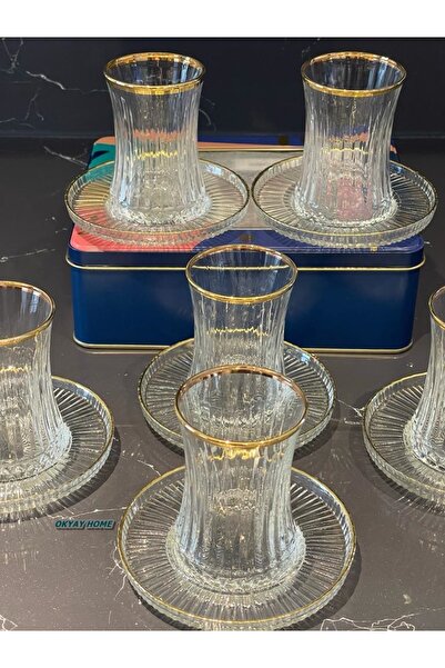 P&ORA PREMIUM KITCHEN PRODUCTS 12 Piece Elysia Cut Solo Star (Shiny) Tea Set Set, Sweetness, Priority Gift