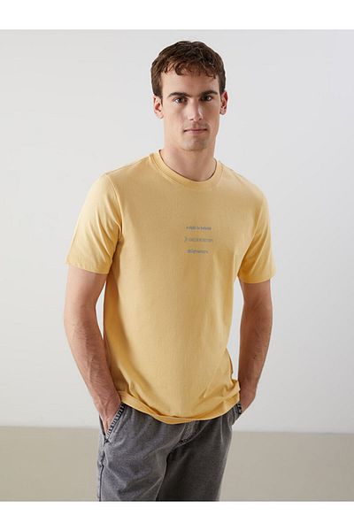 LC Waikiki Ανδρικό μπλουζάκι LCW Crew Neck με εμπριμέ χτενισμένο βαμβάκι