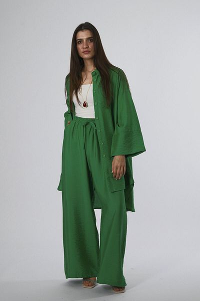 ABBRA Women's Long Back Oversize Shirt Pants Set