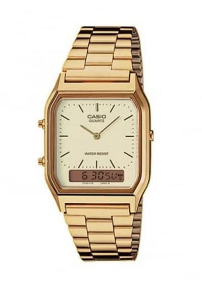 Casio Casio Unisex AQ-230GA-9DMQYE Water Resistant Digital Watch - 28 mm - Gold