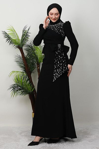 GİYZAMİLA Φόρεμα Sapphire Hijab - Μαύρο