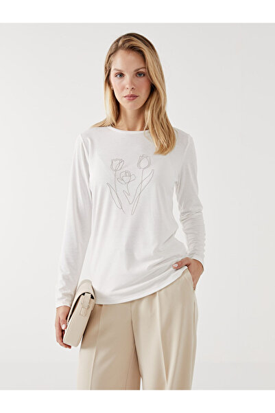 LC Waikiki Zero Roba Collar Embroidered Women's T-Shirt from Uzg Store for St...