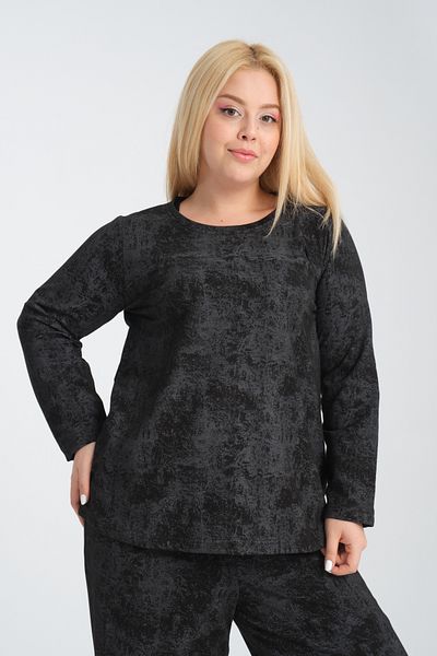 Dejabrew Jeans Oil Patterned Large Size Long Sweatshirt A056-1
