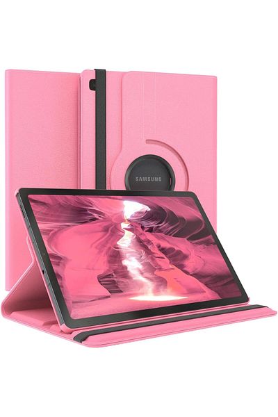 AWH 360 Rotating Stand Folio Leather Smart Cover for Samsung Tab A7 10.4 2020 (Light Pink)