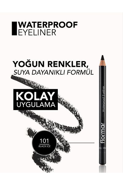Flormar Flormar Waterproof Eye Liner with Matte Finish (BLACK) - Waterproof Eyeliner - 101 Black Ice