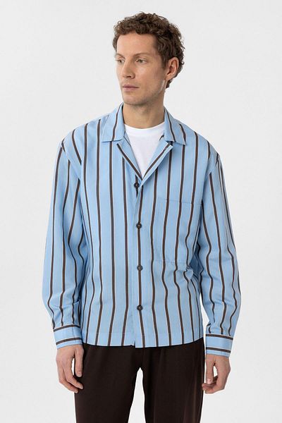 Antioch Blue Relax Fit Striped Men's Shirt