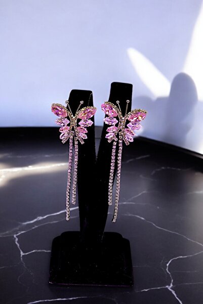 HFKY Zirkon Taşlı Özel Tasarım Kelebek Küpe HFKY20