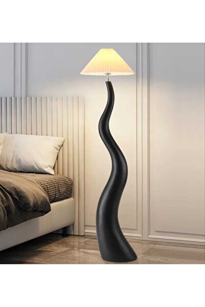 Genel Markalar Fransız iskandinav Lux Lambader Oturma Odası Çalışma Odası Villa Otel Dekoratif Ayaklı SİYAH RENK