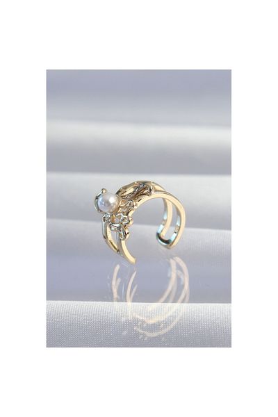 Skygo Brass Gold Color Pearl Octopus Earcuff Earring - Tj-Bkp9333