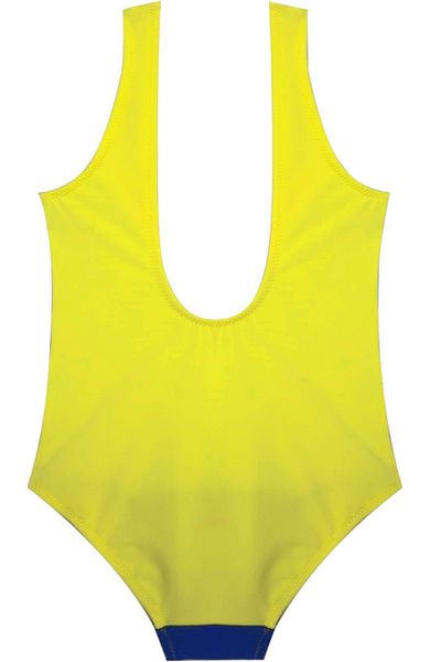 DEEP BEACH Yellow Blocked Girl's Swimsuit Db20030m