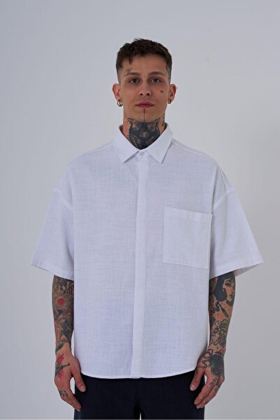 Machinist Men's Hidden Fly White Shirt