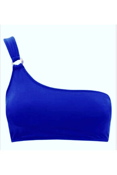 DEEP BEACH Ringed Single Shoulder Bikini Top Db20010bu