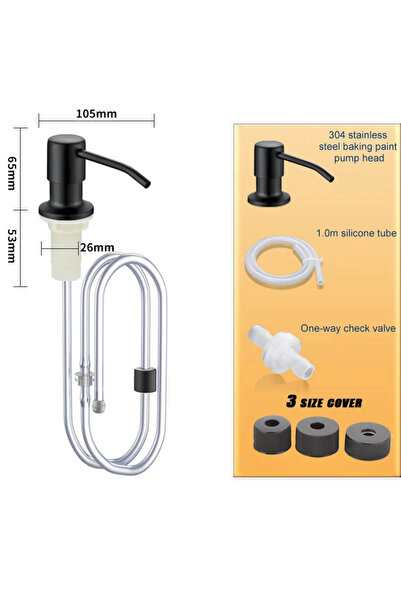 Choice أسود - 1 متر - 1 قطعة 1/2 قطعة من الفولاذ المقاوم للصدأ مضخة موزع الصا...