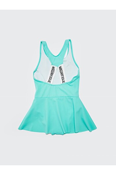 DEEP BEACH Mint Skirted Text Printed Girls Swimsuit Db200550Cm