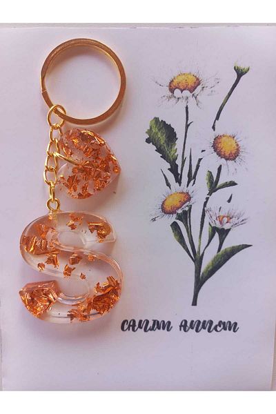 demirbasavm Mother's Day Special Handmade Letter S Epoxy Keychain