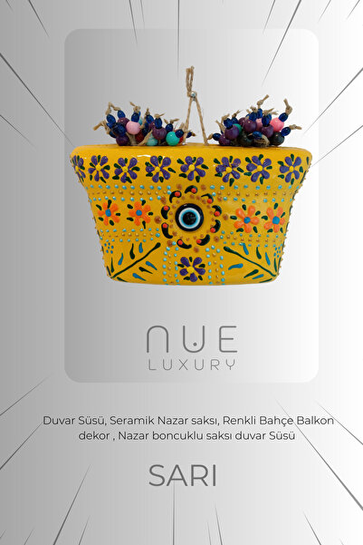 nueluxury Polyester Desenli Saksı Duvar Bahçe Balkon Dekorasyon Süsü