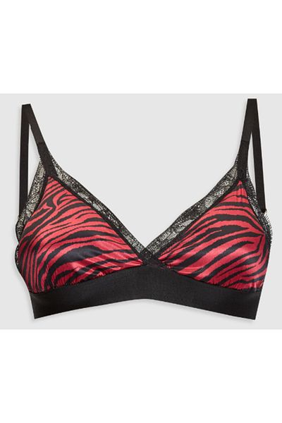 DEEP SECRET زيبرا نمط الساتان Bralet Ds200036بر