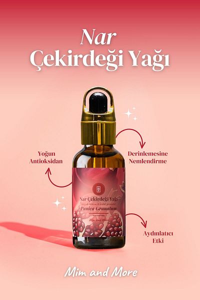Mim and More Pomegranate Seed Oil - Cold Pressed 100% Pure Natural, 50ml