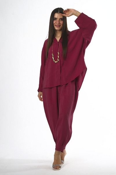 ABBRA Women's Modal Slouchy Shirt Set