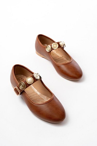 Moda Asmira Inf-6363 Tan Helmet Buckle Casual Shoes