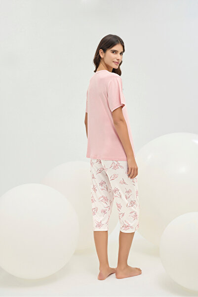 Sevim 16708 ДАМСКИ КОМПЛЕТ ПИЖАМА С ПРИНТ НА ​​КАМЪЦИ