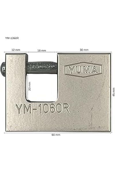 yuma kilit Yuma Padlock - Sliding Shaft Horizontal Gray 60mm