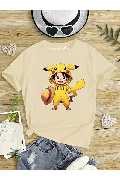 New Shine LUFFY U KOSTIMU PIKACHU NA ŠTAMPANOJ VEĆEM DEČIJEM MAJICAMA