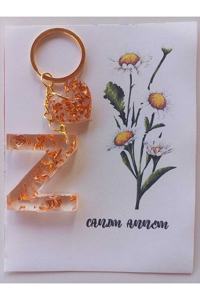 demirbasavm Mother's Day Special Handmade Letter Z Epoxy Keychain