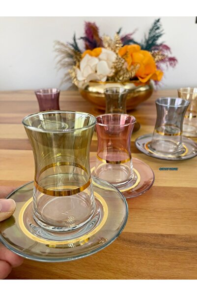 P&ORA PREMIUM KITCHEN PRODUCTS 6-Person 6-Color Special Design Tea Set, Tea Set, Tea Cup, Gift, Dowry Box, Luxury