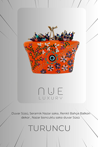 nueluxury Polyester Desenli Saksı Duvar Bahçe Balkon Dekorasyon Süsü