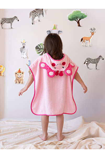 zenginhome Poncho Children's Bathrobe - Beach Towel, 100% Cotton (3-8 Years)