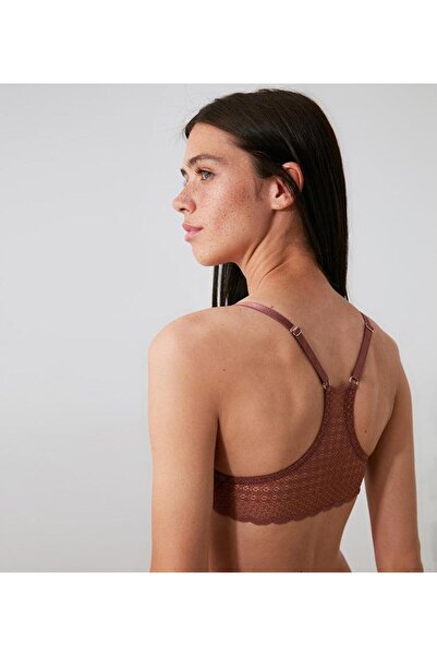 DEEP SECRET Коричневий м'який бюстгальтер з мереживною спинкою
