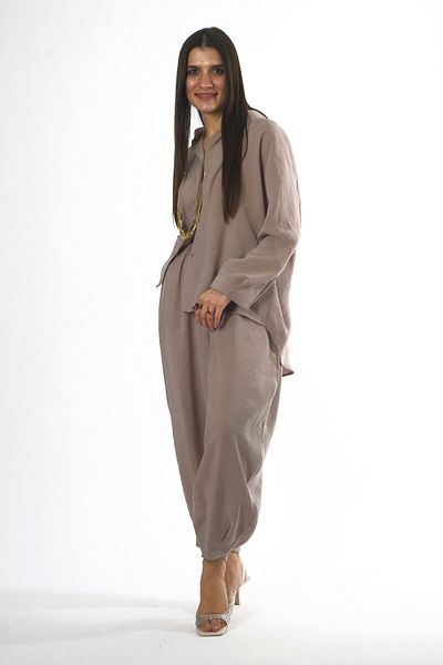 ABBRA Γυναικείο Σετ πουκάμισο Modal Slouchy