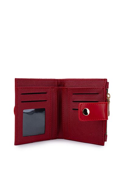 minebag Women's Red Faux Leather Wallet Mn105