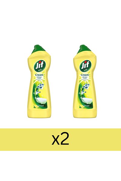 Jif Cream Cleaner, Lemon, eliminates grease, burnt food & limescale stains, 750ml X2