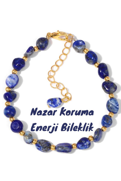 NBS Beautiful Naturel Stones سوار لازورد أنيق لحماية الطاقة وتوازن الطاقة للن...