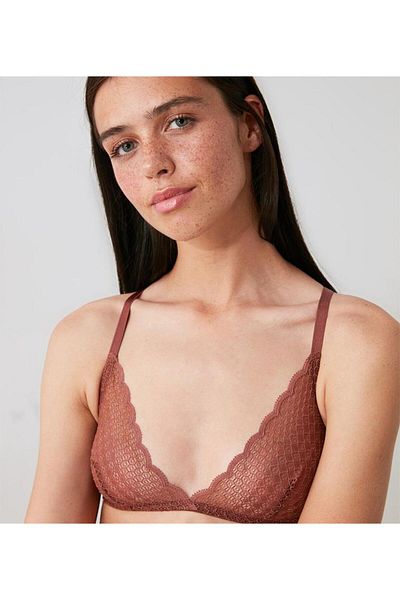 DEEP SECRET Brown Lace Back Detailed Soft Bralet