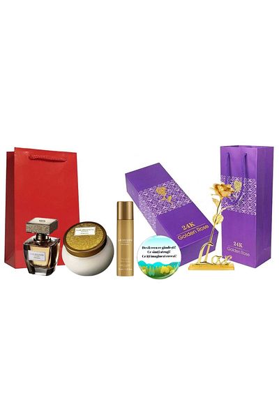 Oriflame Punga Giordani Gold Essenza (parfum, crema corp, spray deodorant) + Punga trandafir auriu