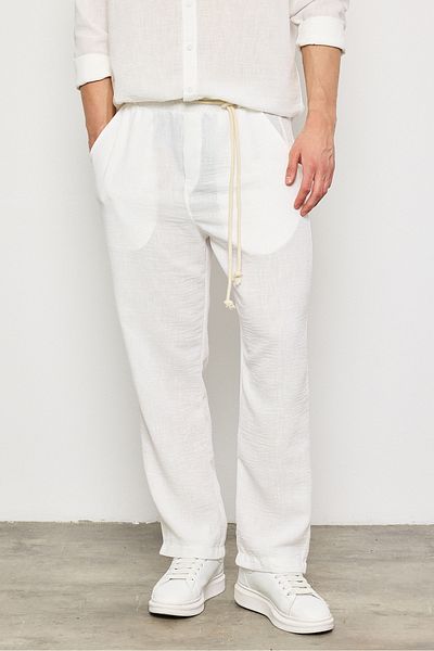 Weyeze Rope Detailed Woven Trousers Ag-Y23098Lns