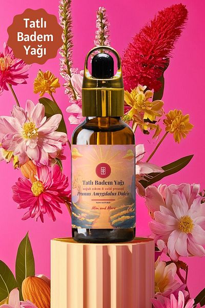 Mim and More Sweet Almond Oil - Cold Pressed 100% Pure Natural, 50ml