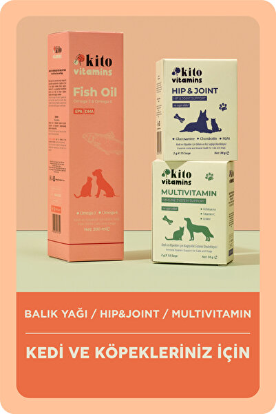kito Premium Balık Yağı 200 ml Hip Joint Multivitamin (KEDİ VE KÖPEKLER IÇİN VİTAMİN PAKETİ)