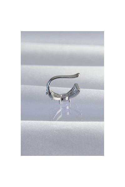Skygo Silver Colored Zircon Cubic Zirconia Brass Earcuff Earrings - Tj-bkp9336