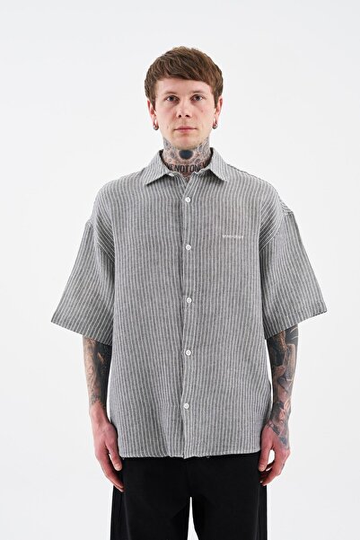 Machinist Ανδρικό βασικό βαμβακερό πουκάμισο με ρίγες